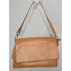 100% Leather Armbag / Handbag Caramel Brown Detachable Strap NWOT